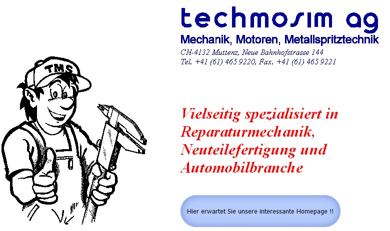 Techmosim AG - Neue Bahnhofstrasse 144  CH-4132 Muttenz, Tel. +41 (61) 465 9220